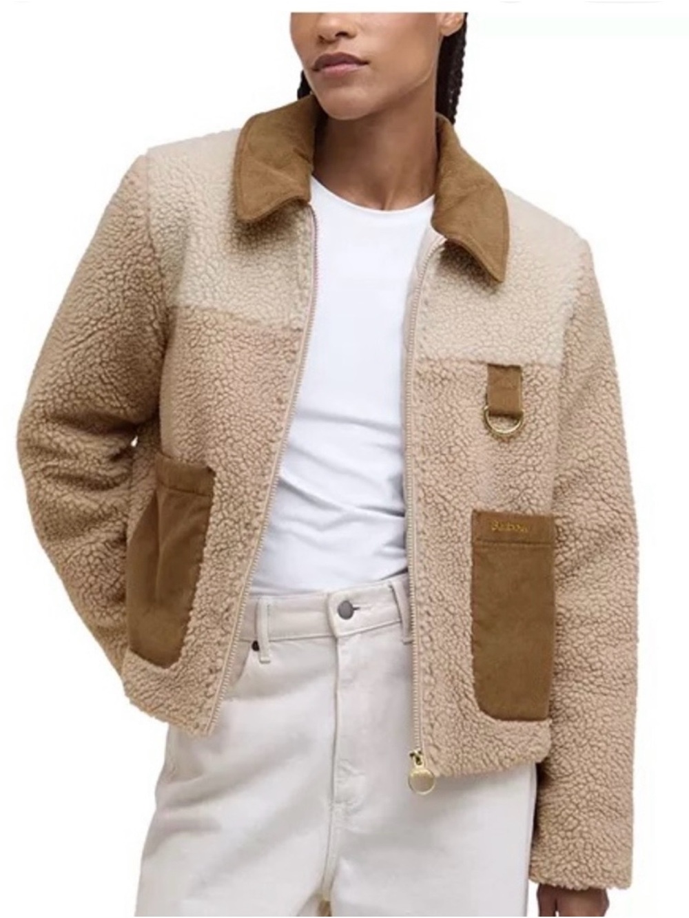 Barbour Women's Malena Fleece NWT in Beige & Tan size USA6/UK10